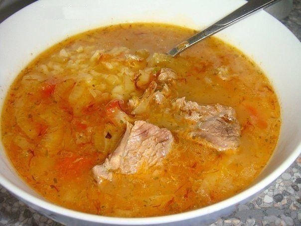 Густой грузинский суп Харчо. 